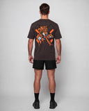 T-shirt Oversize Tiger Core Edit - Marron Foncé