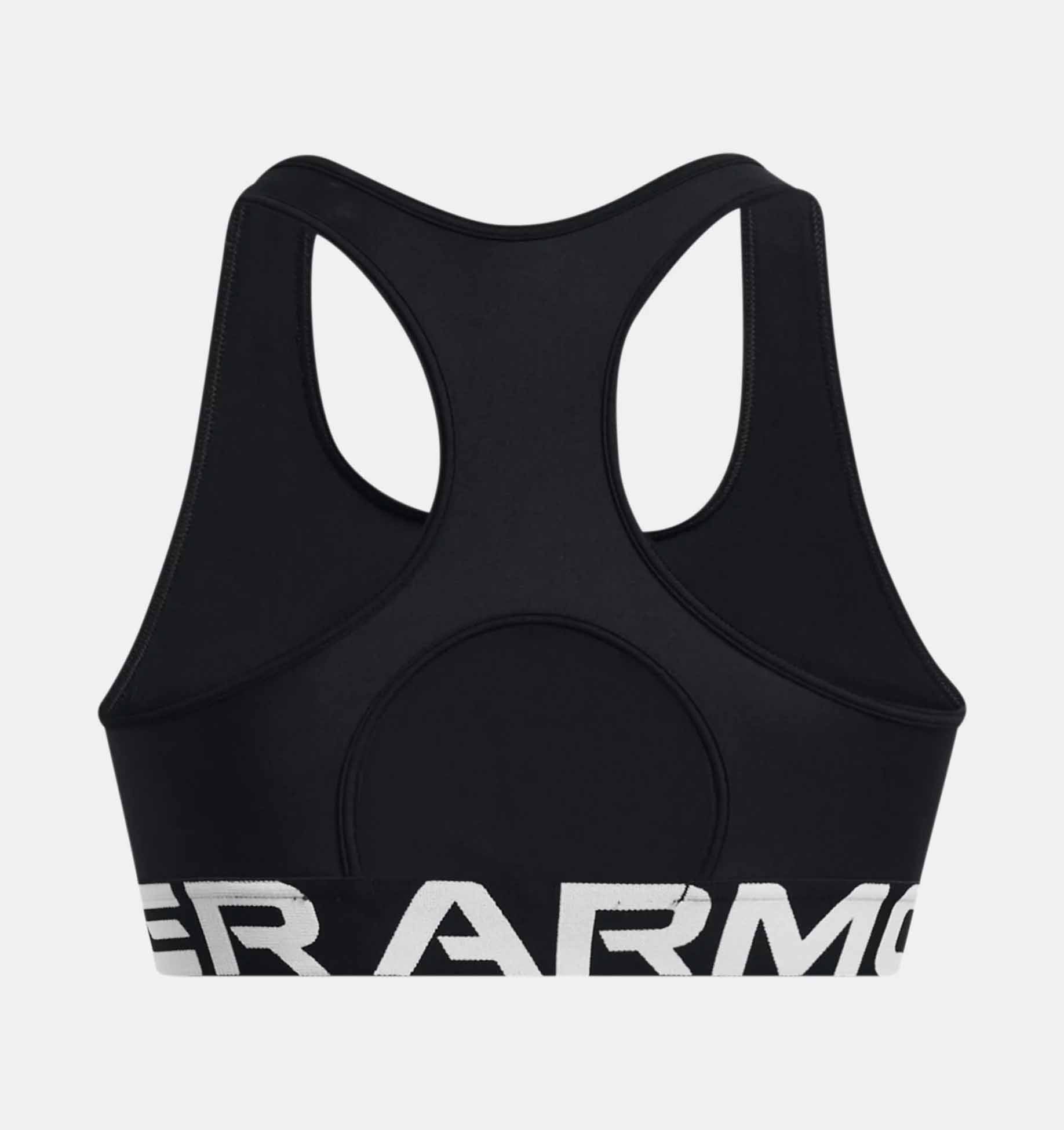HeatGear Armor Mid Branded Black Sports Bra 
