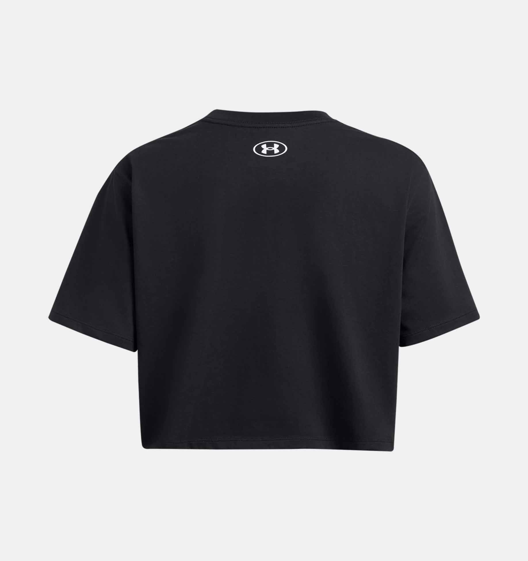 Chemise à manches courtes UA Boxy Crop Logo noire