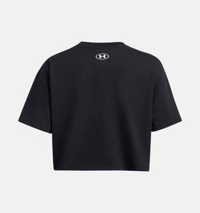 UA Boxy Crop Logo Black Short Sleeve Shirt