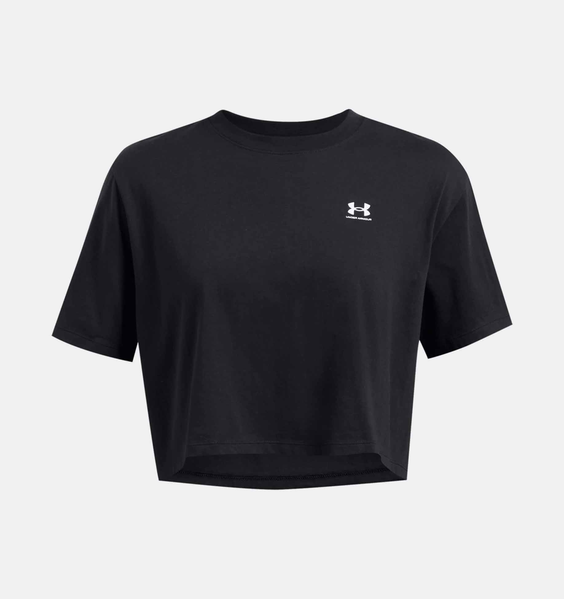 UA Boxy Crop Logo Black Short Sleeve Shirt