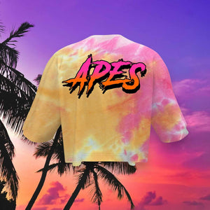 Crop Oversize T-shirt <tc>Apes Lab.</tc> Tie Dye Tropical