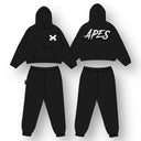 <tc>Apes</tc> Pantalon ample en polaire noire