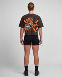 Tiger Core Edit Crop Oversize T-shirt - Dark Brown