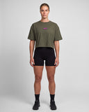Snake Core Edit Crop Oversize T-shirt - Mud