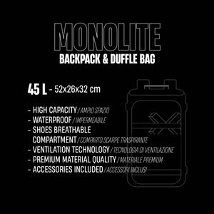 Monolite - <tc>Apes Lab.</tc> Mochila y bolso de viaje Negro/Gris