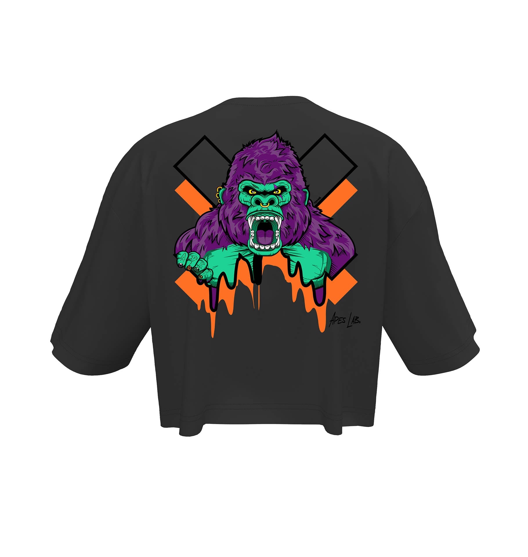Oversized Crop T-shirt <tc>Apes Lab.</tc> Monster Ape