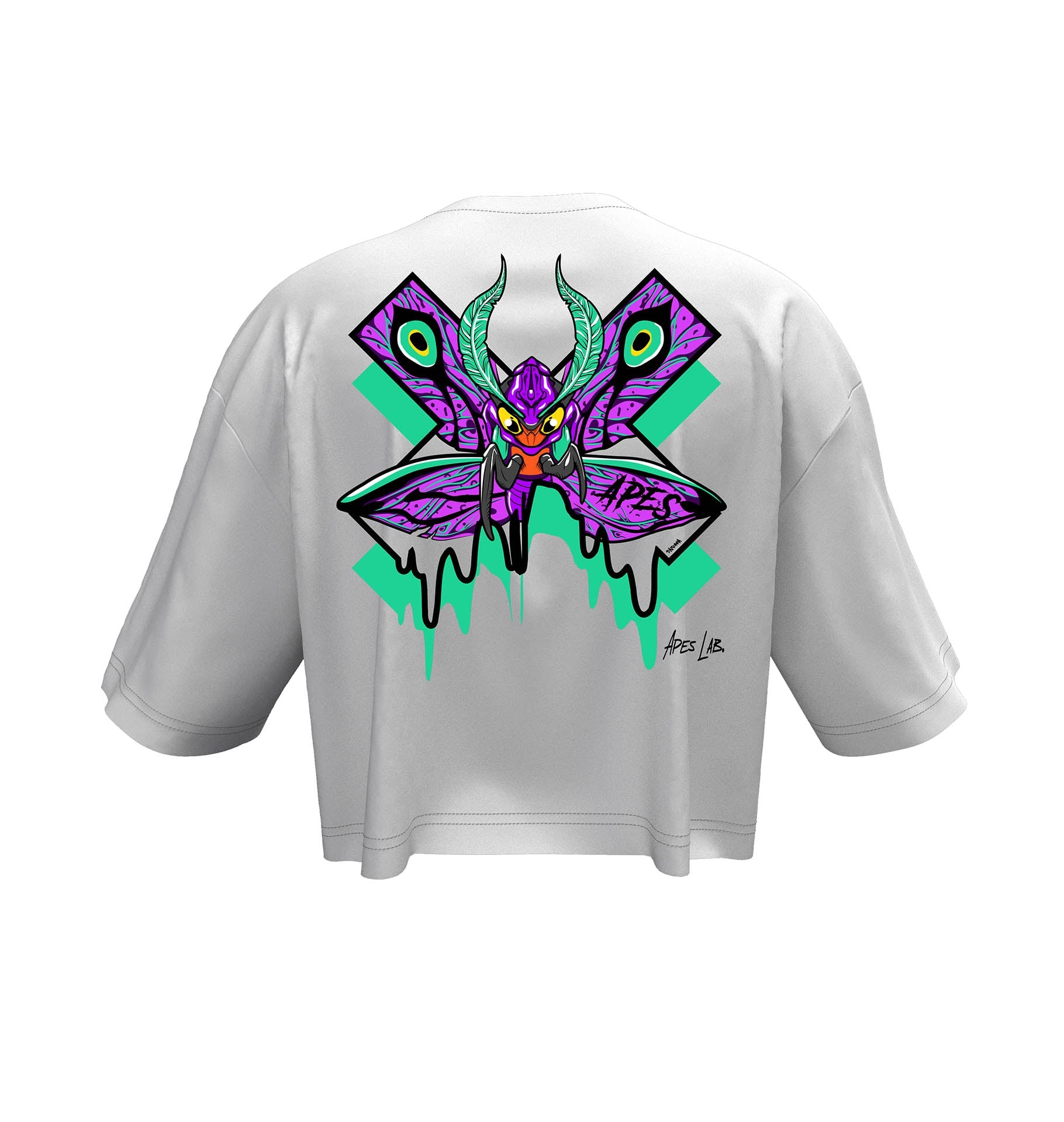 Oversized Crop T-shirt <tc>Apes Lab.</tc> Monster Moth