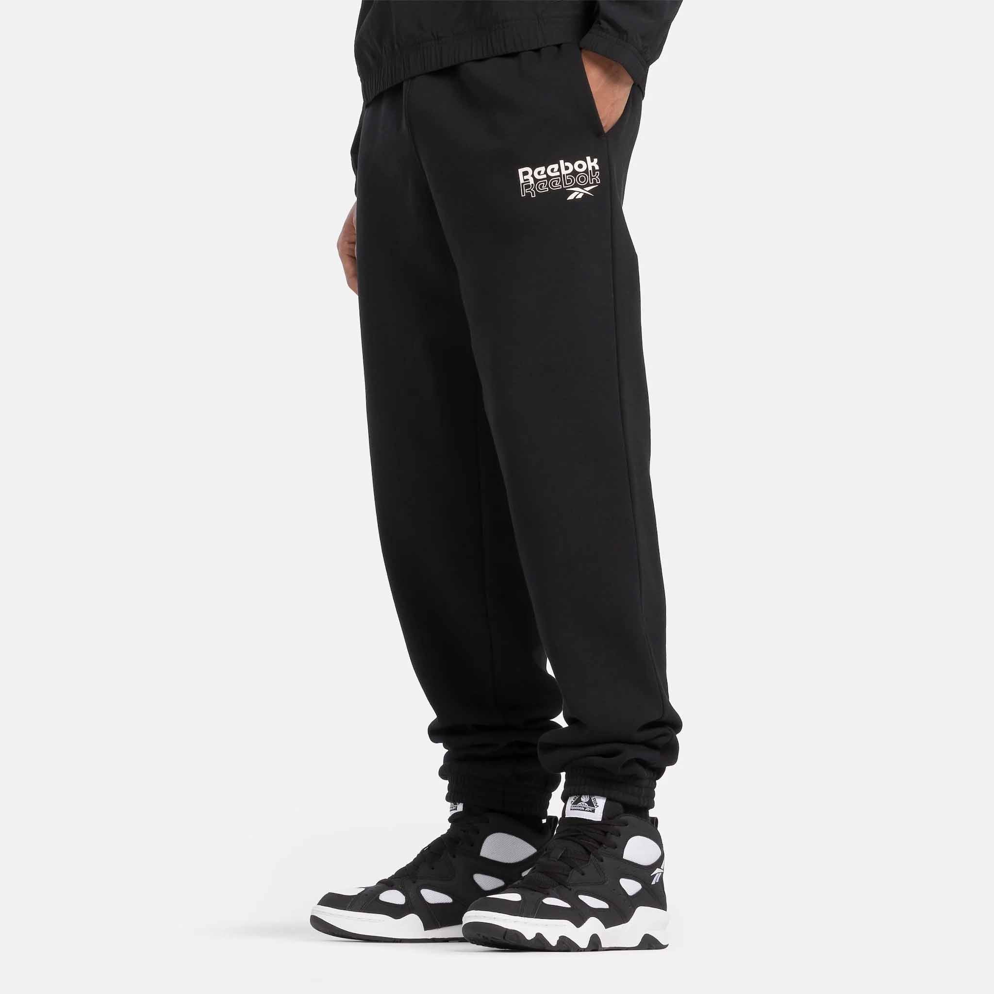 black reebok sweatpants