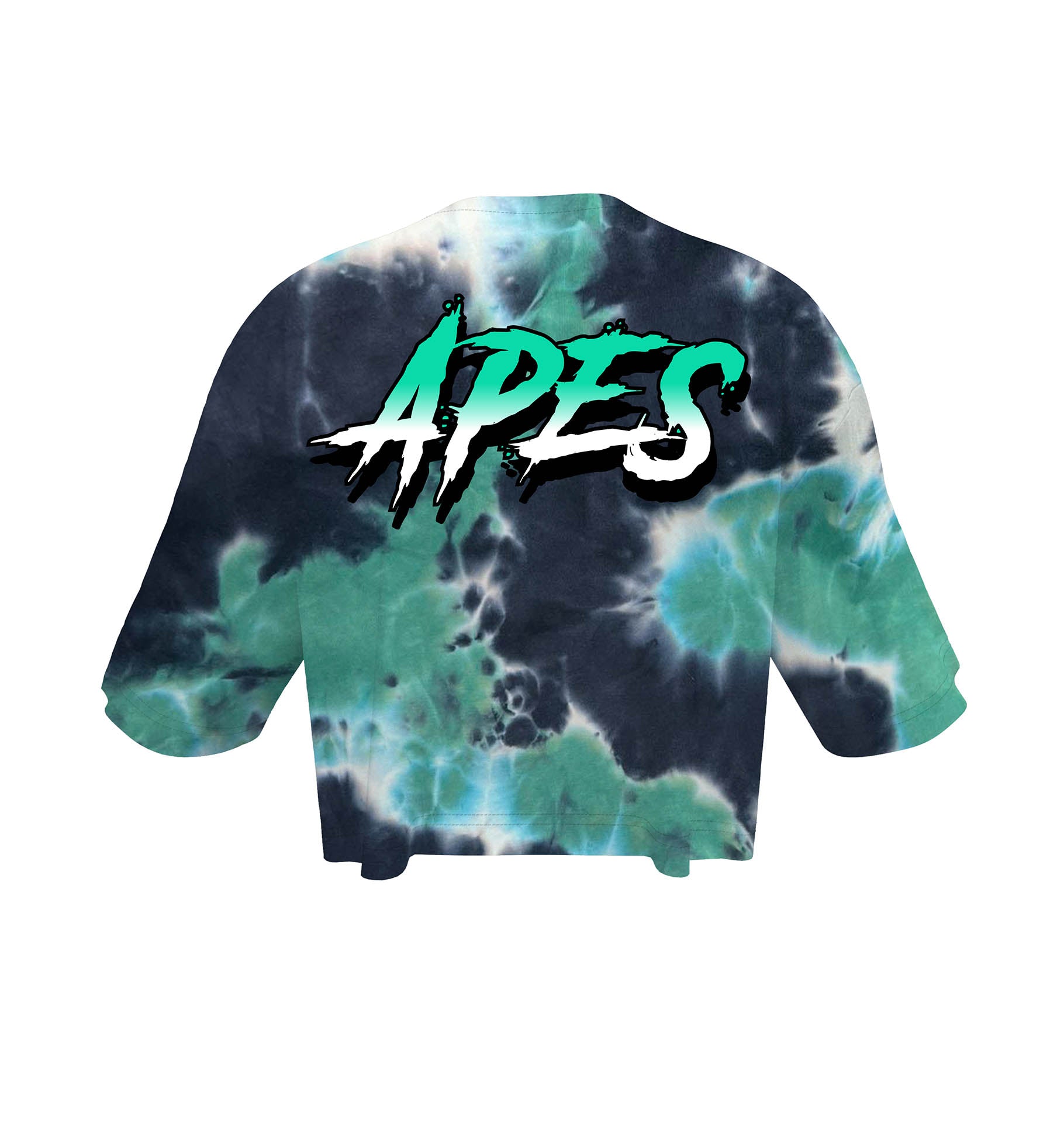 Oversized Crop T-shirt <tc>Apes Lab.</tc> Tie Dye Green