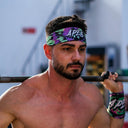 <tc>Apes Lab.</tc> Diadema con efecto tie-dye violeta/verde
