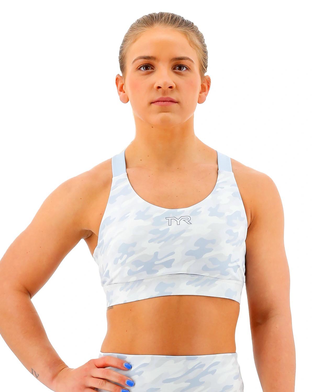 Soutien-gorge Tyr Base Kinetic Crossback Sports - Whiteout Camo