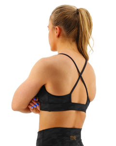 Tyr Base Kinetic High Neck Sports Bra - Blackout Camo